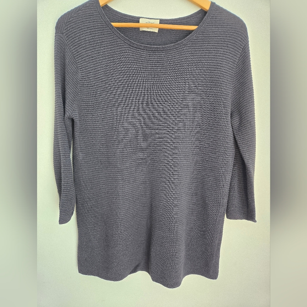 WILFRED Gray Women's Linen Blend Sweater